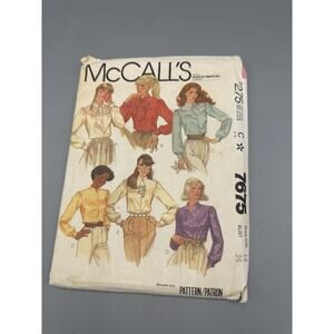 Vintage McCall’s 7675 Misses Blouse Pattern Size 14 Bow Collar Ruffle 1981
